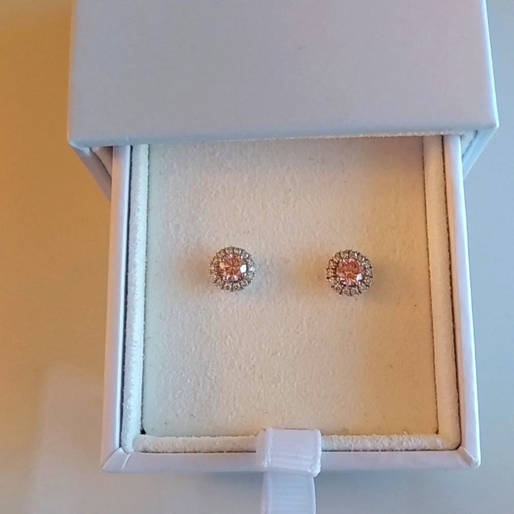 Pink diamond earrings